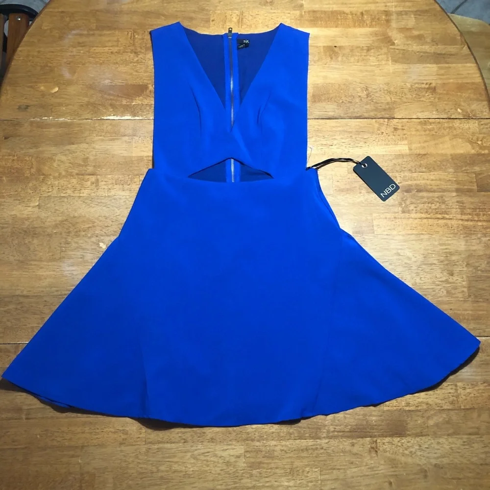 NBD NWT Women’s Sexi Royal Blue Mini‎ Cut Out Dress M